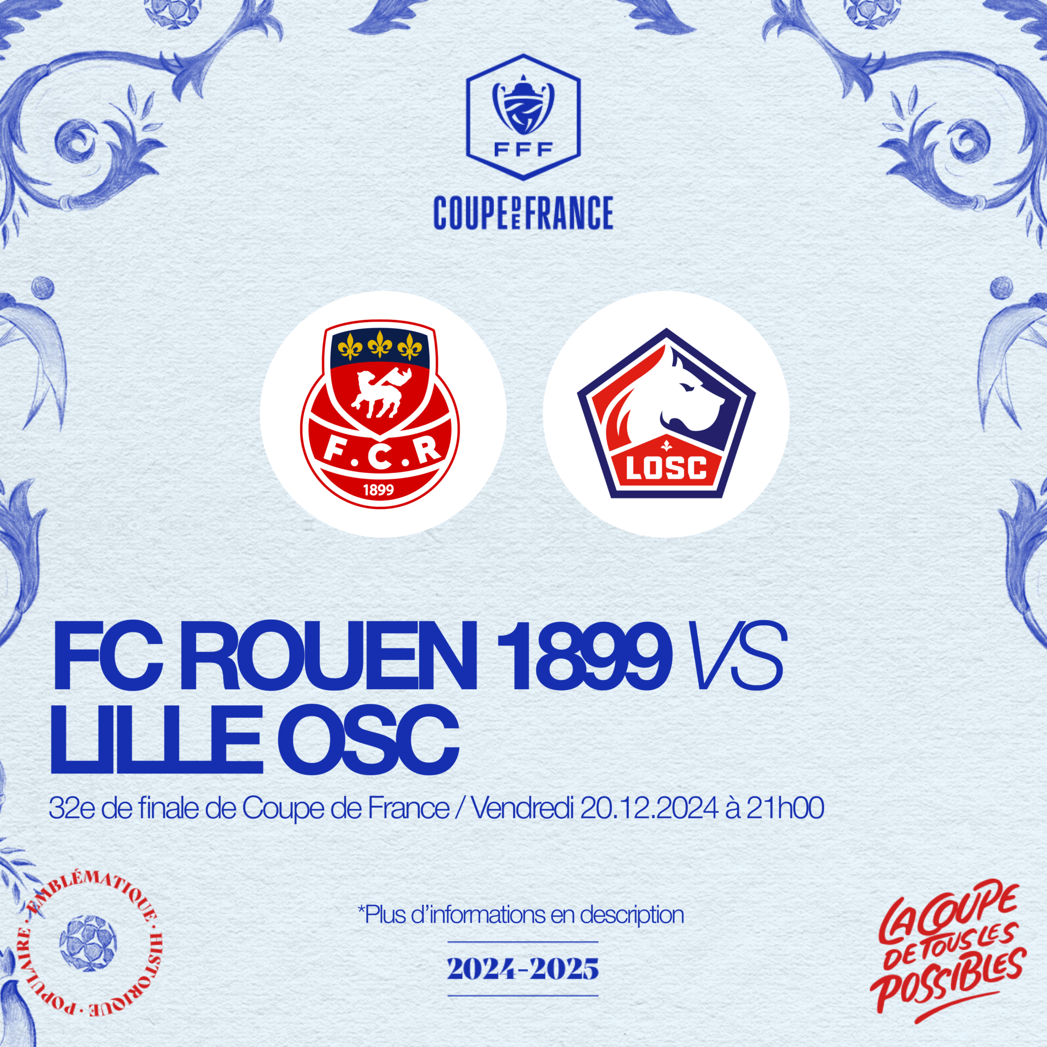 Billetterie FCR – Lille : les infos